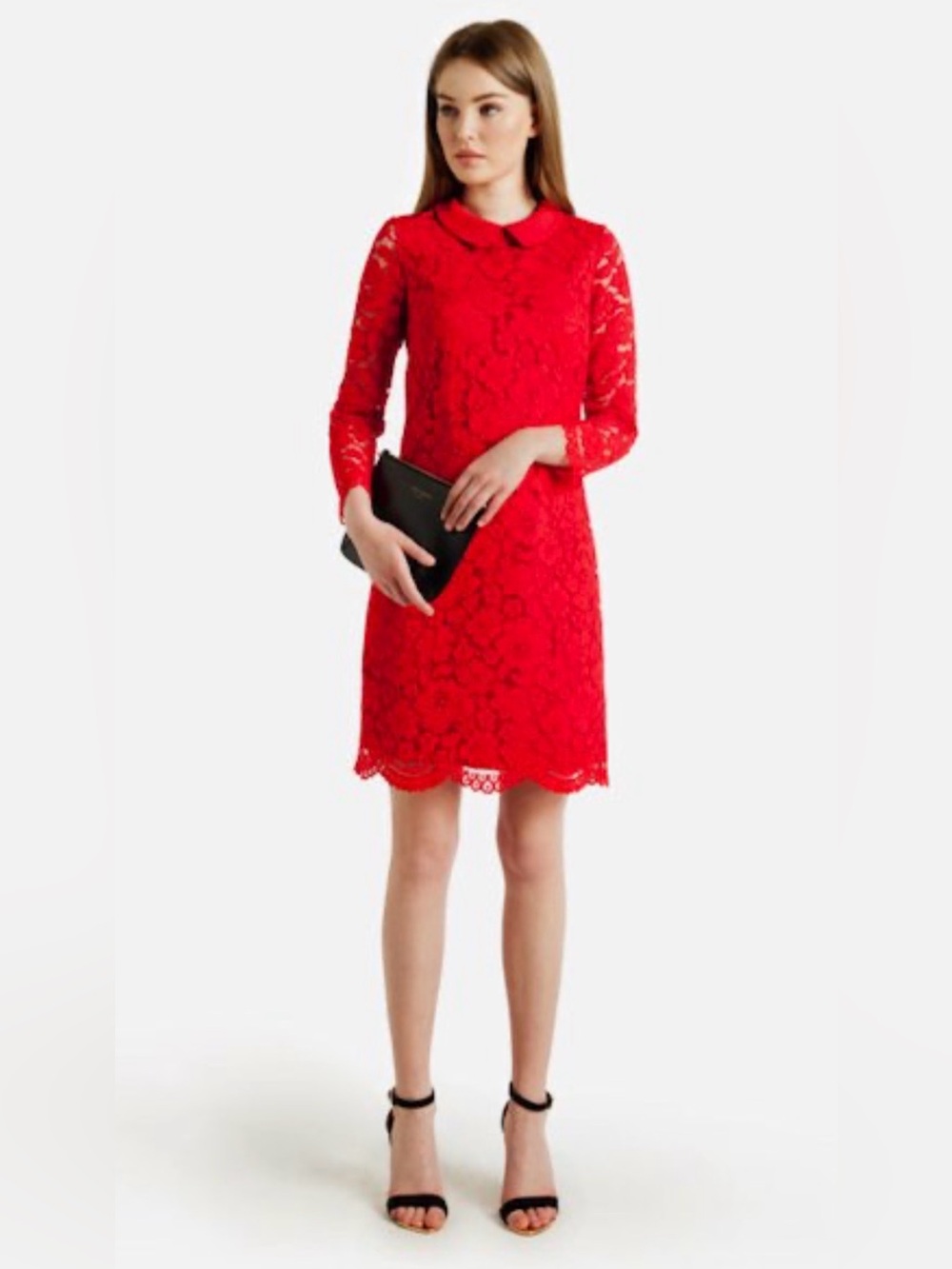 Ted Baker Ameera Lace Dress in Vibrant Red, Women’s Size 2
